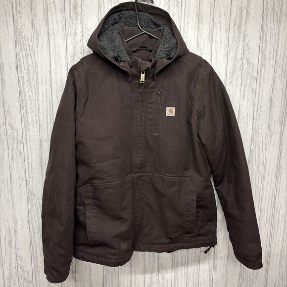 Carhartt Jackets & Blazers - Womens Size M Carhartt Brown Sherpa Lined Jacket